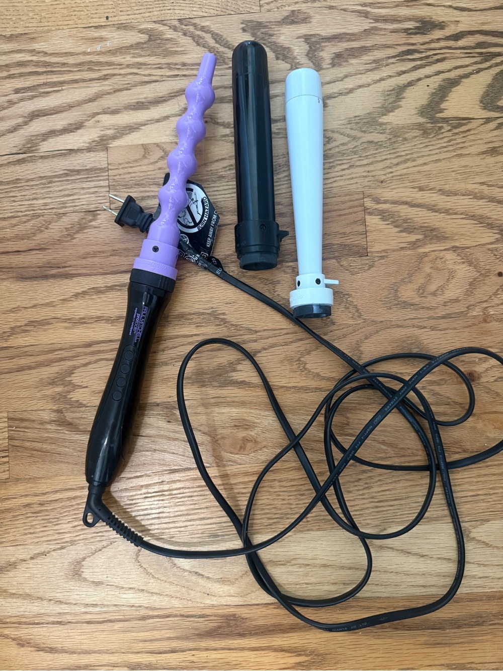 Paul Mitchell Black, Purple and White Interchangeable Curling Wand Set